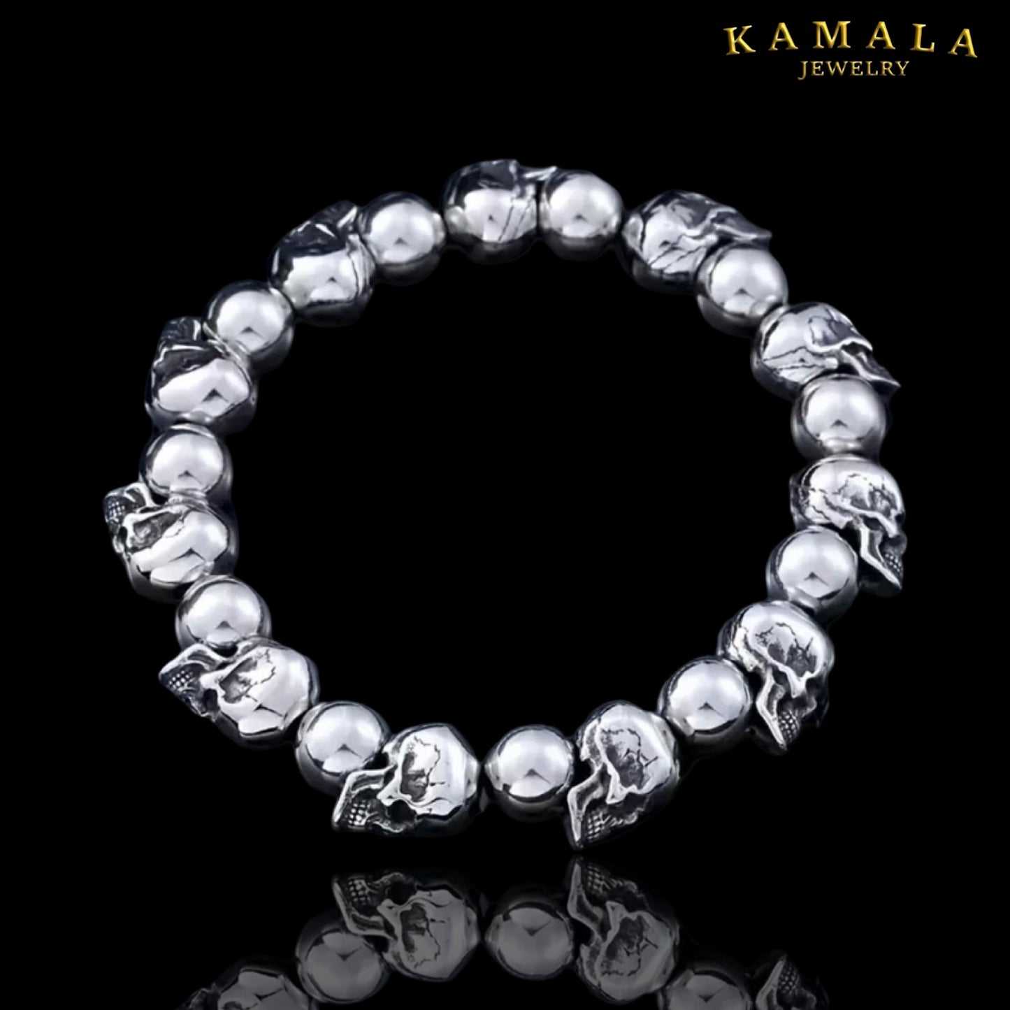 Skull Bracelet – Edelstahl Armband im Biker-Style