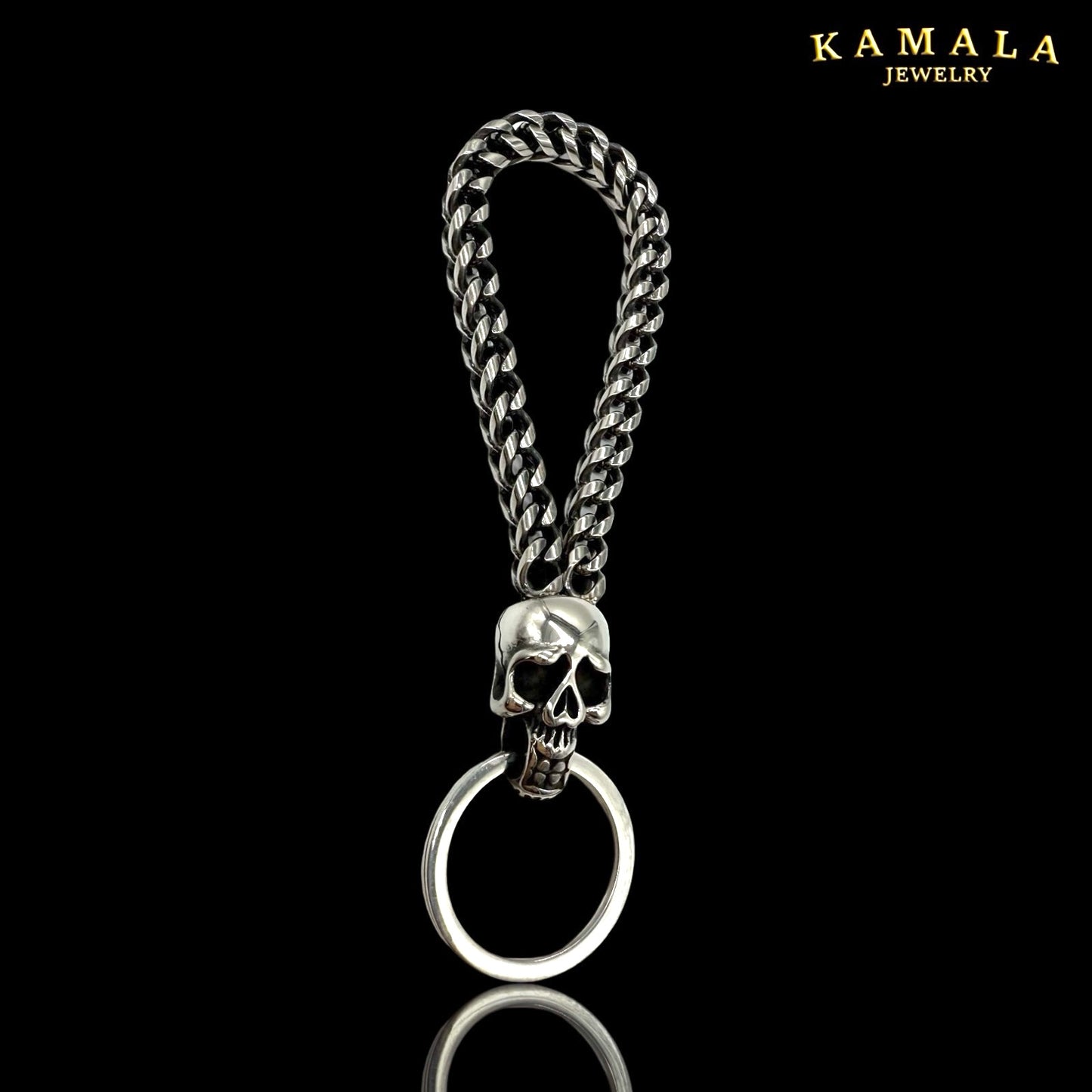 Skull Chain Schlüsselanhänger – Massiver Edelstahl