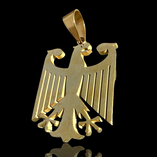 Deutscher Adler Anhänger - Edelstahl Gold - 6 cm