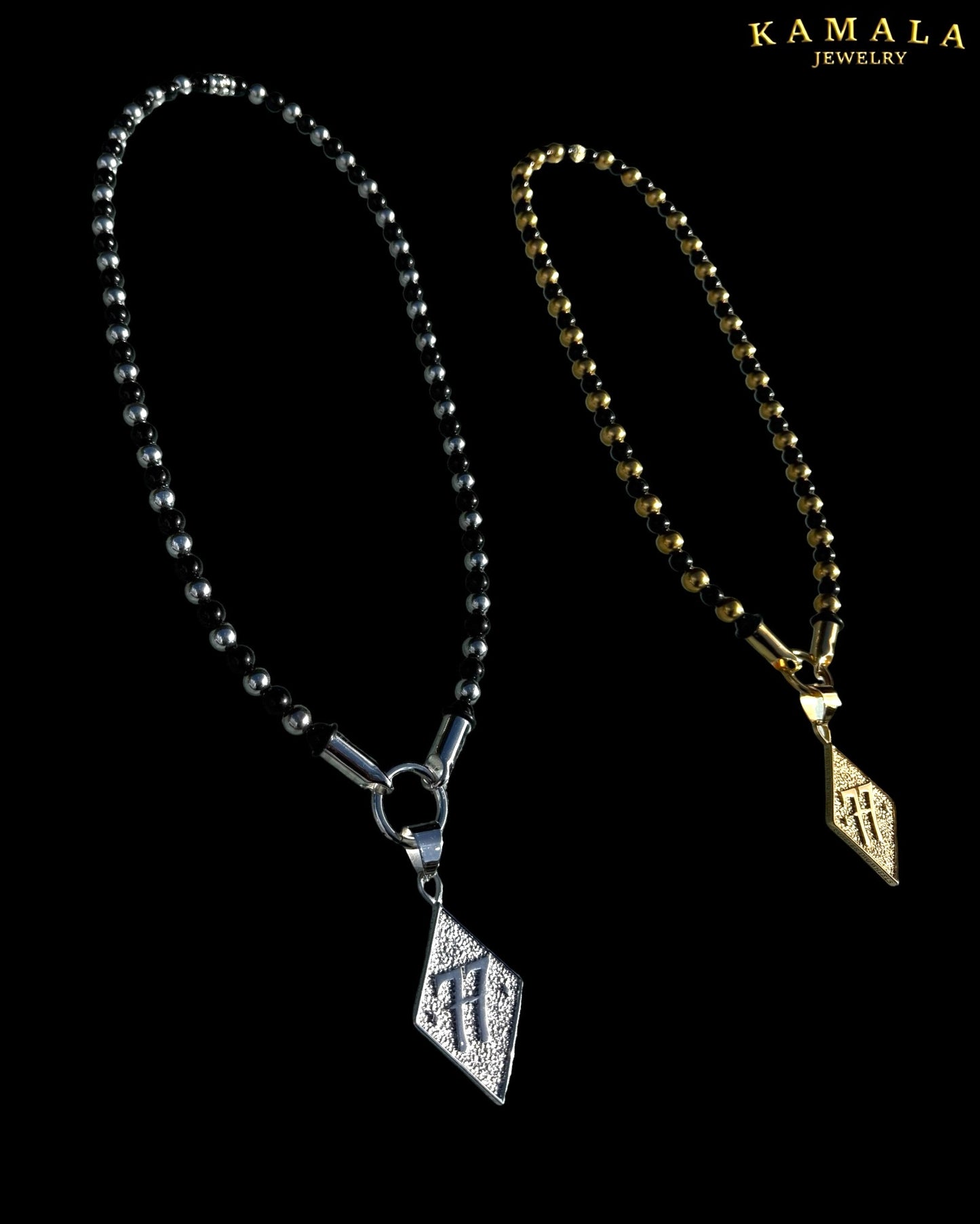 BLACK ELITE Luxury Chain – Onyx Halskette für Männer - Silber