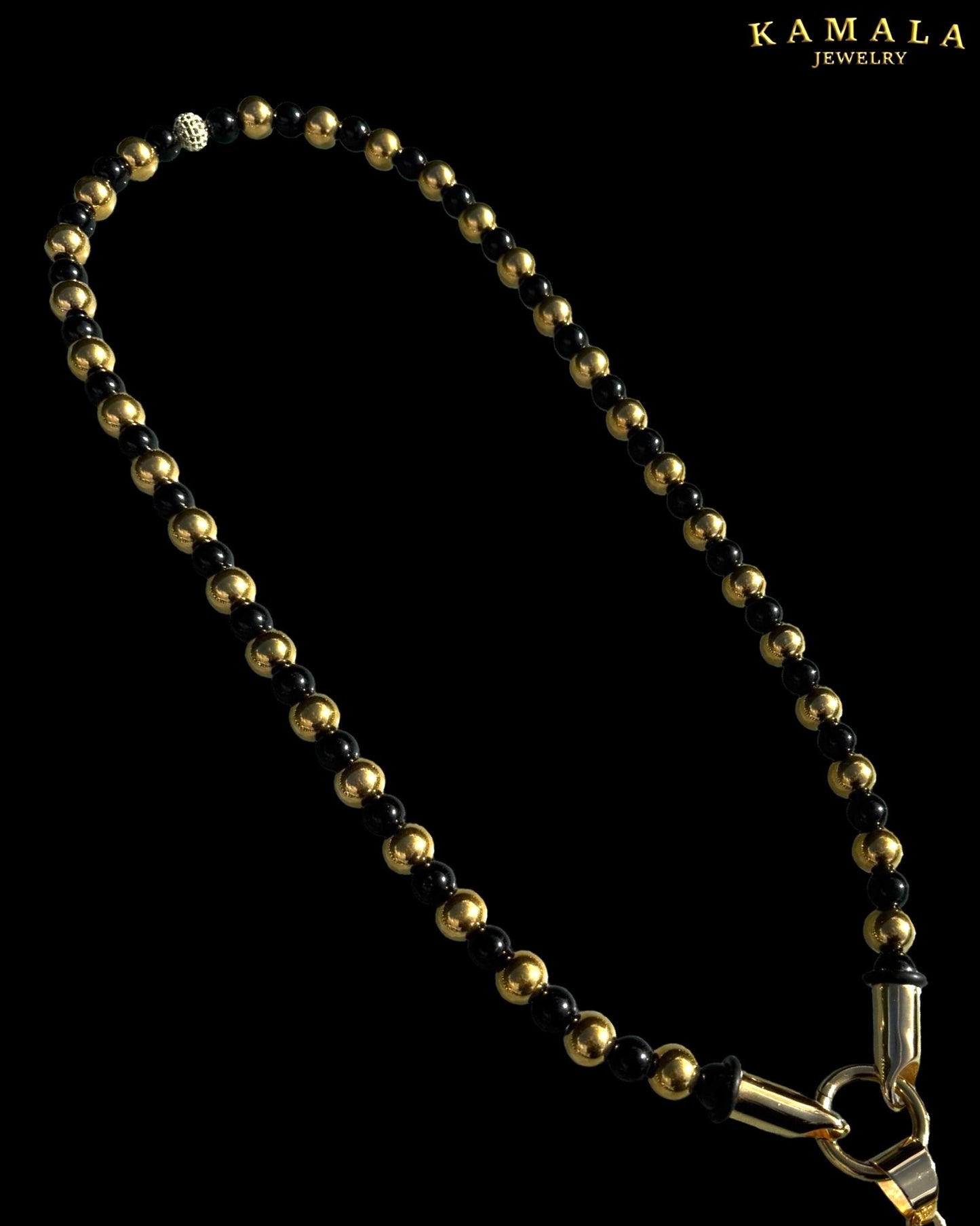 BLACK ELITE Luxury Chain – Onyx Halskette für Männer - Gold