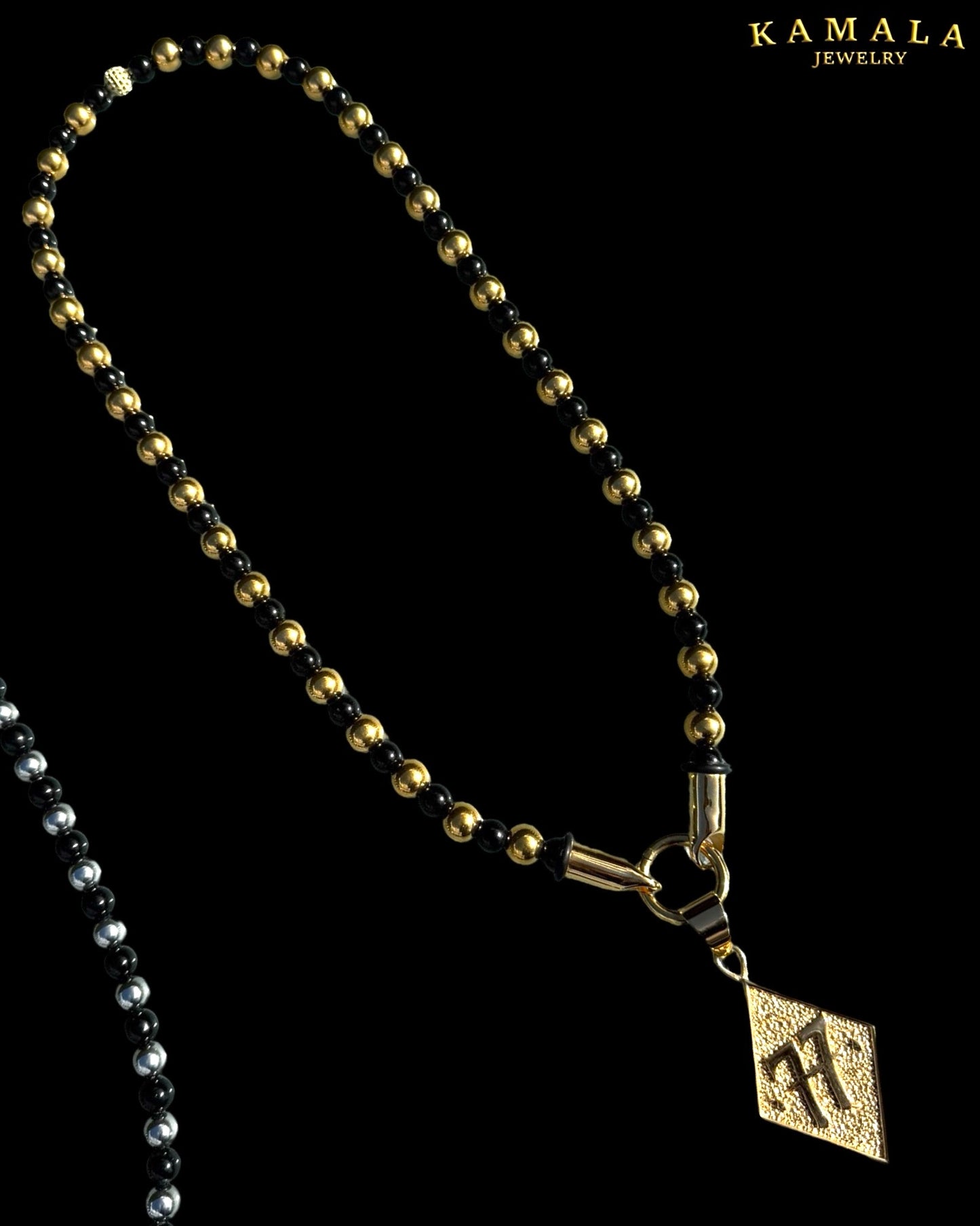 BLACK ELITE Luxury Chain – Onyx Halskette für Männer - Gold
