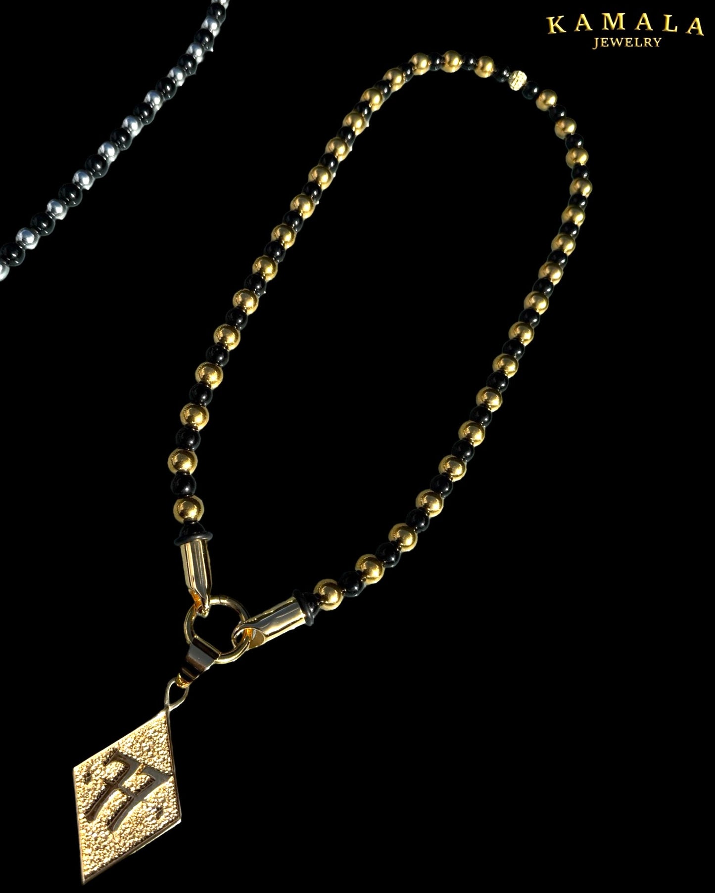 BLACK ELITE Luxury Chain – Onyx Halskette für Männer - Gold