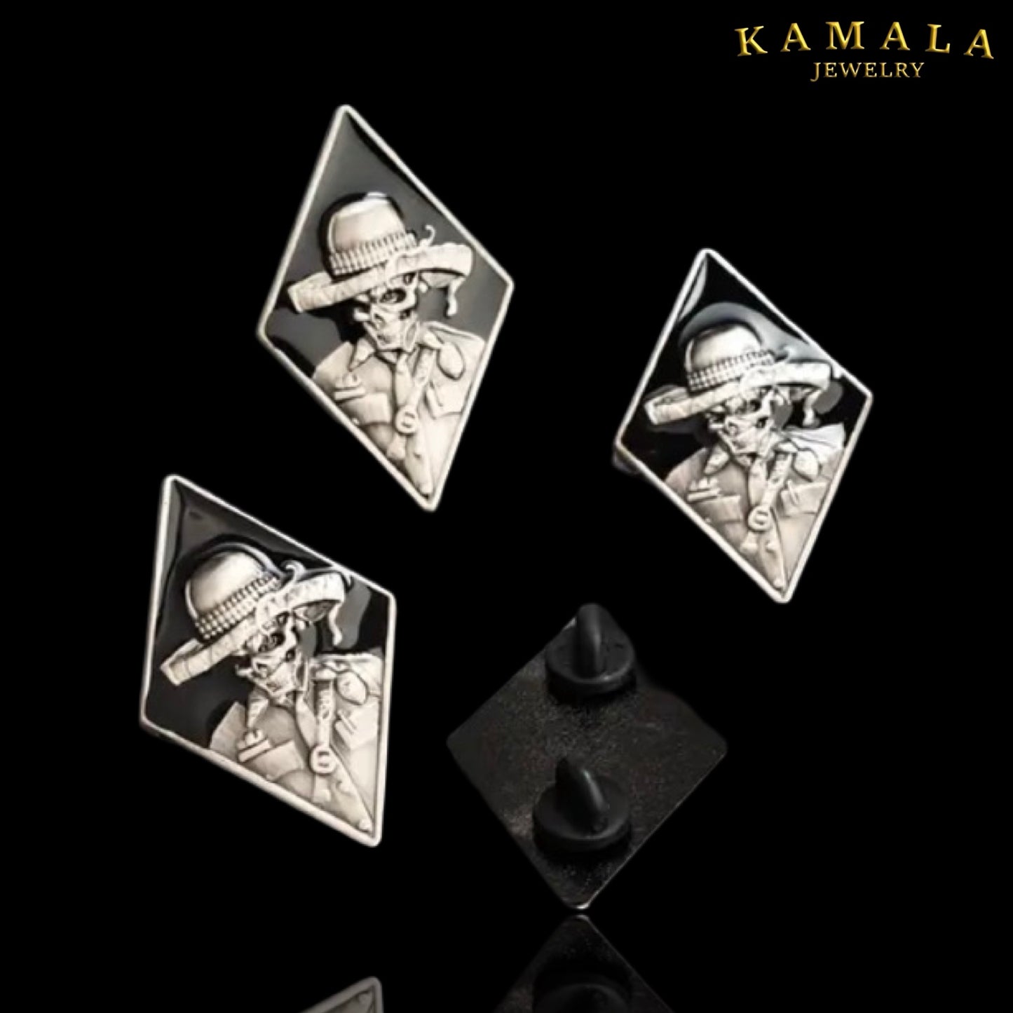 Sombrero Skull  Rautenförmiger Biker-Pin