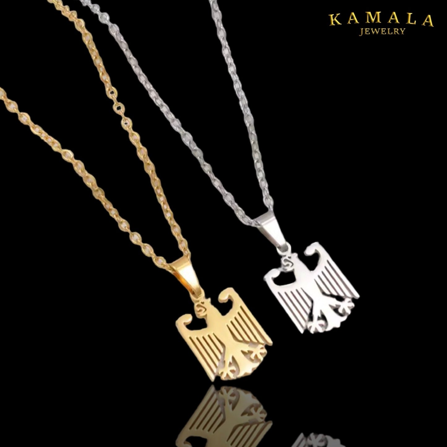 Deutscher Adler Anhänger Gold – Edelstahl 18K Vergoldet | Klein