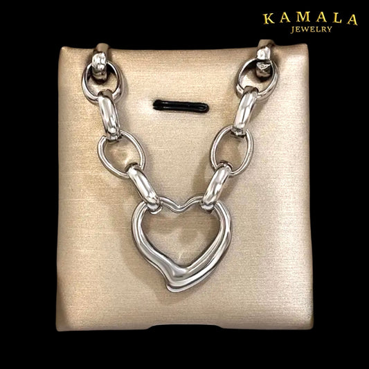 Heart Link Necklace – Edelstahl Halskette Silber