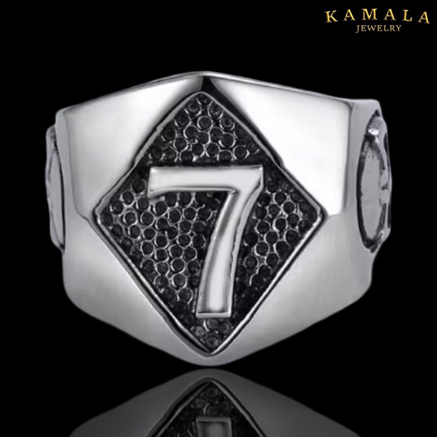 Fingerring - Edelstahl - Mit 7 - Silber