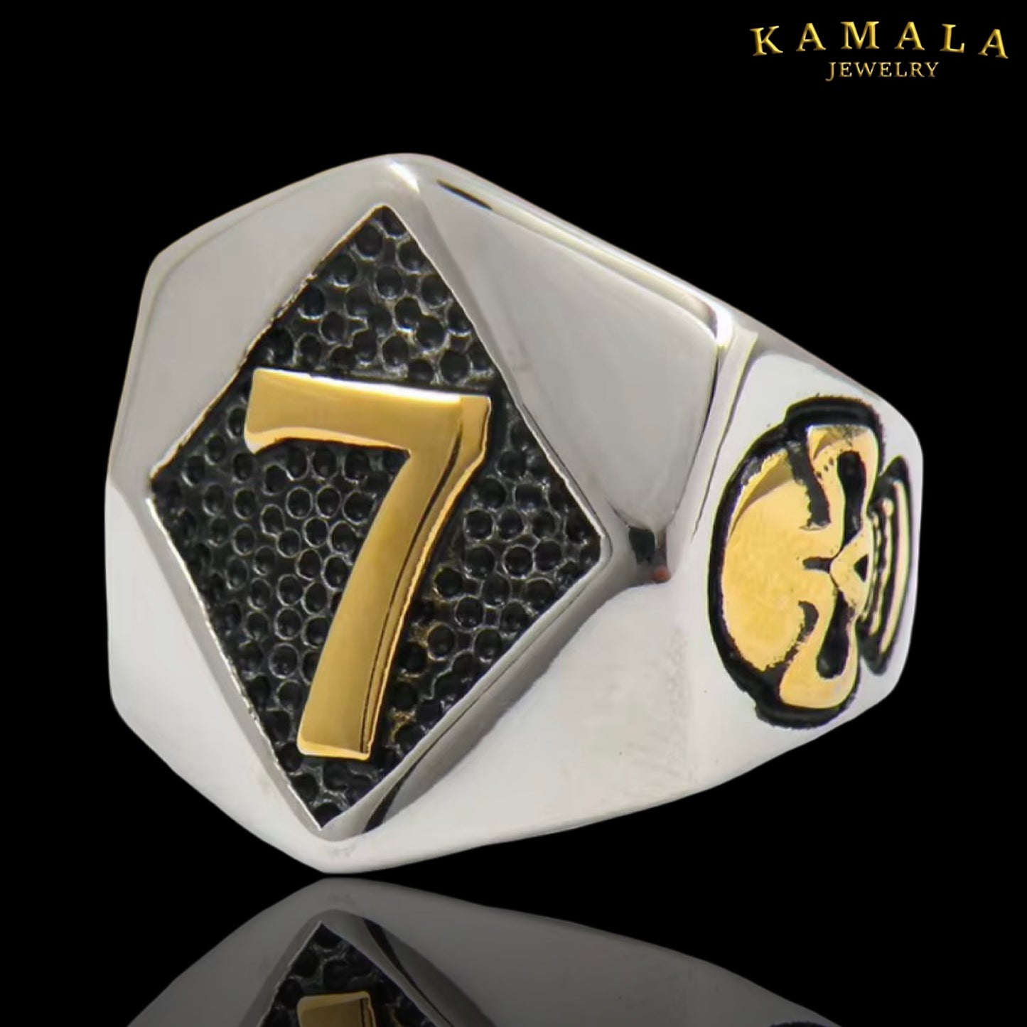 Fingerring - Edelstahl - Mit 7 - Gold