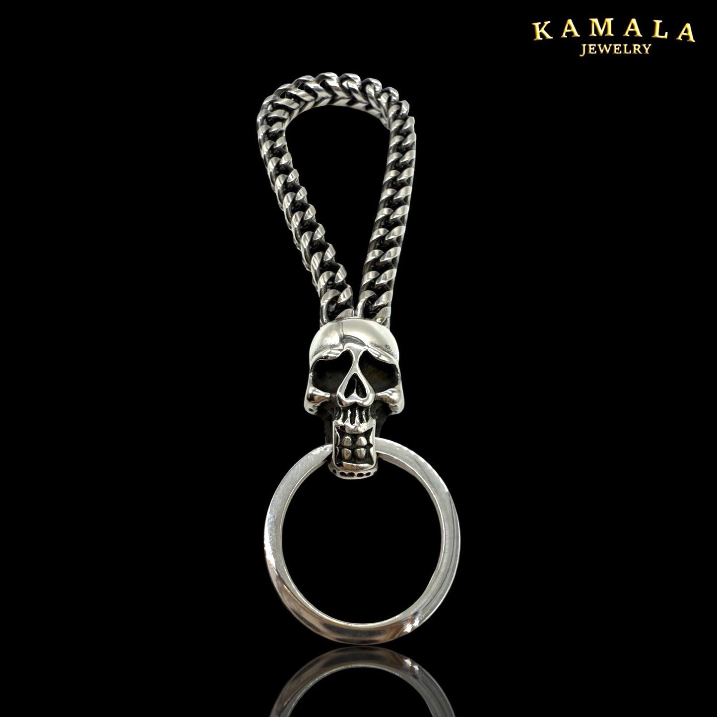 Skull Chain Schlüsselanhänger – Massiver Edelstahl