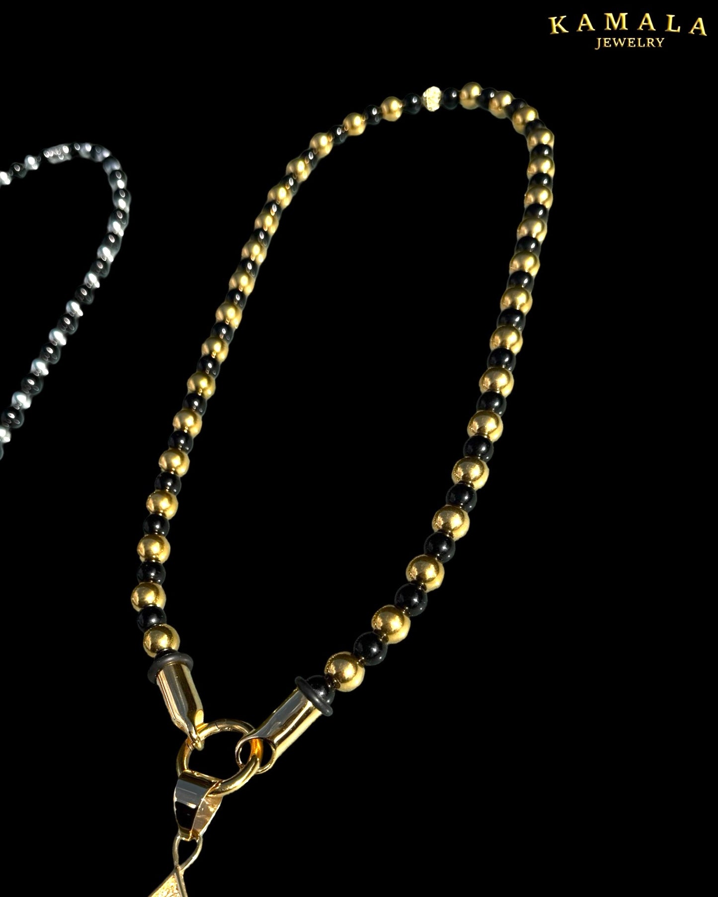 BLACK ELITE Luxury Chain – Onyx Halskette für Männer - Gold