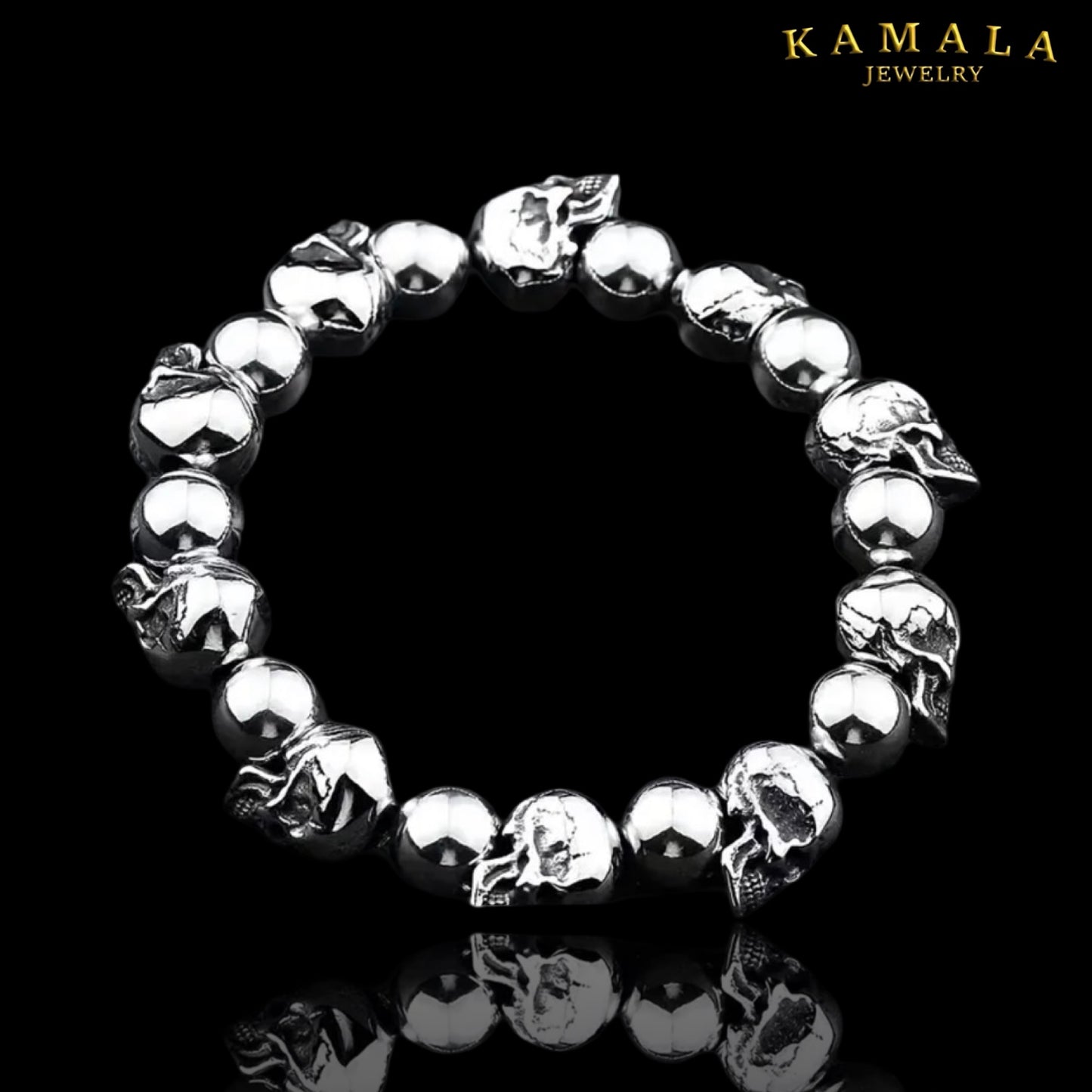 Skull Bracelet – Edelstahl Armband im Biker-Style