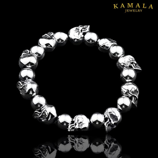 Skull Bracelet – Edelstahl Armband im Biker-Style