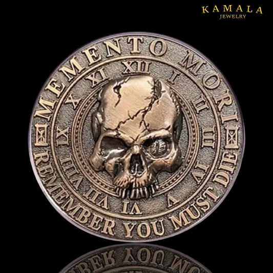 Memento Mori Skull Coin – Edelstahl Pin