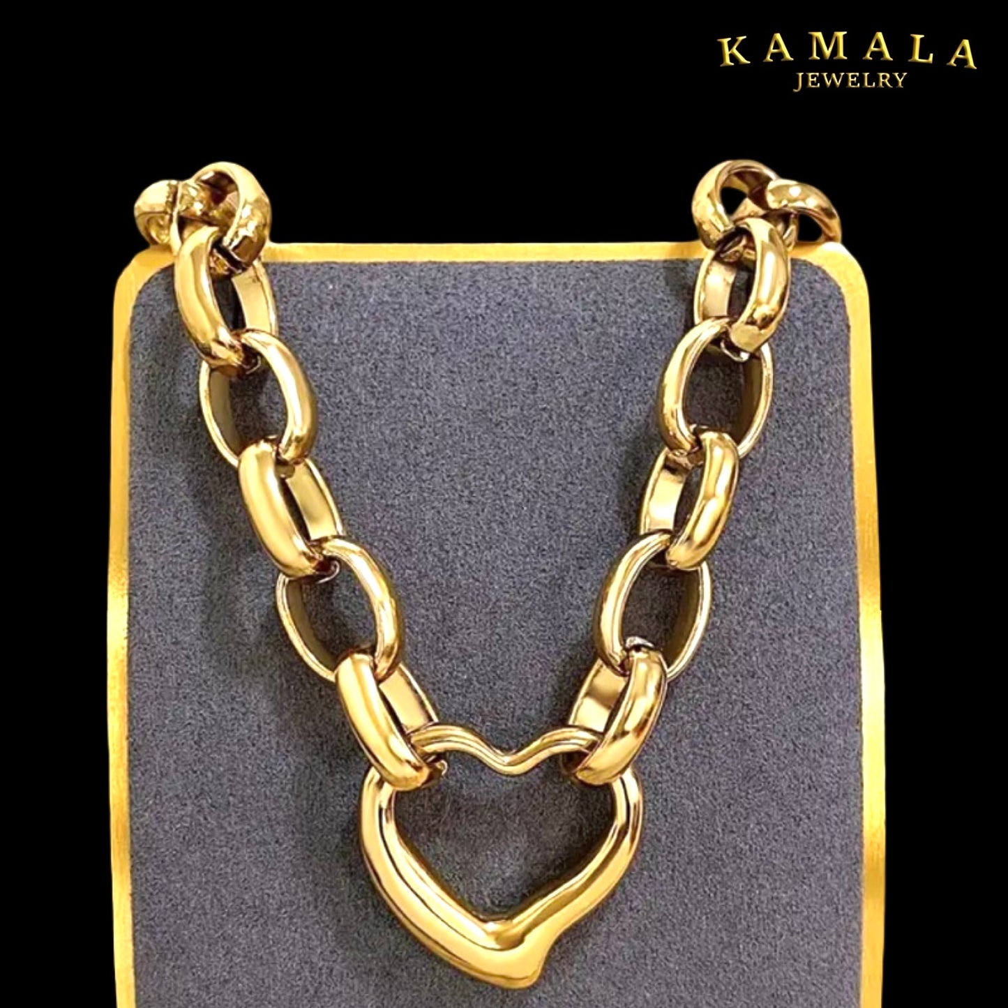 Heart Link Necklace – Edelstahl Halskette Gold