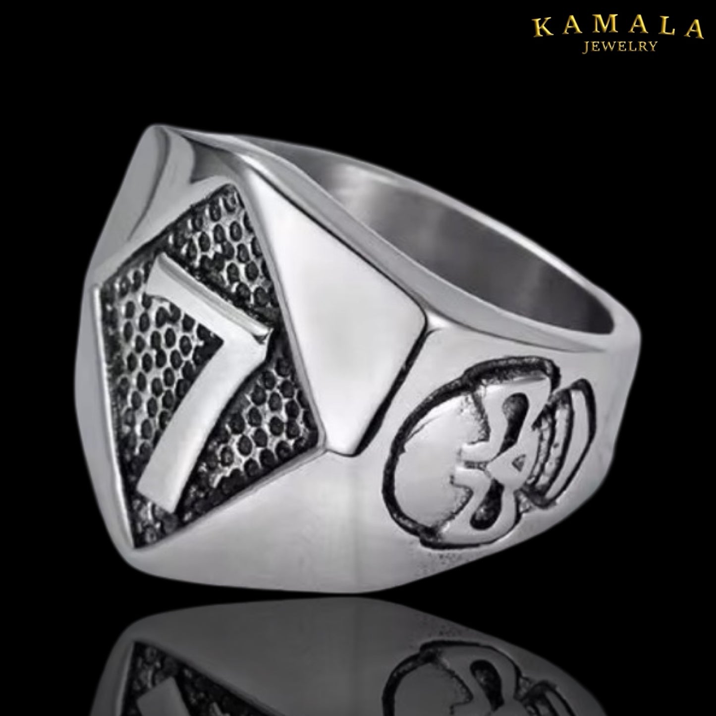 Fingerring - Edelstahl - Mit 7 - Silber