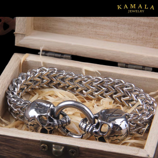 Skull Ring Armband – Massiver Edelstahl