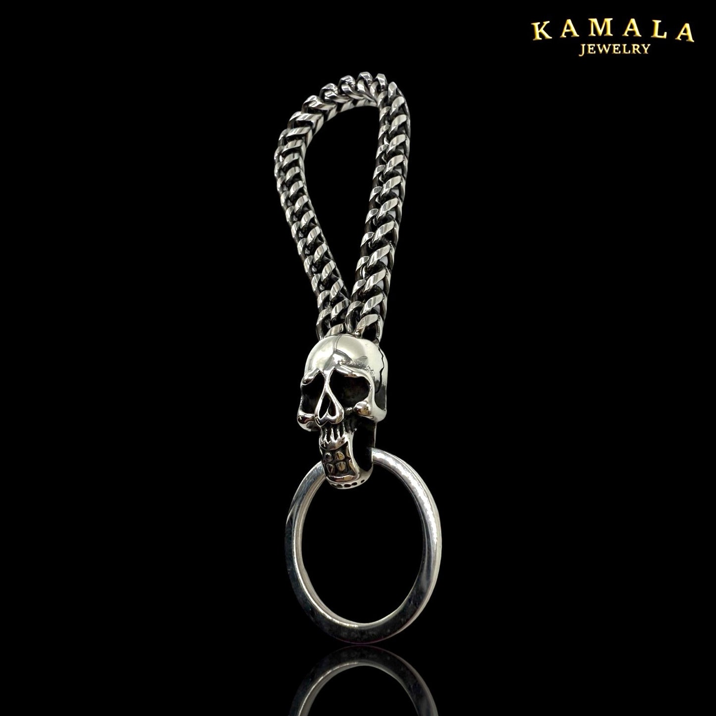 Skull Chain Schlüsselanhänger – Massiver Edelstahl