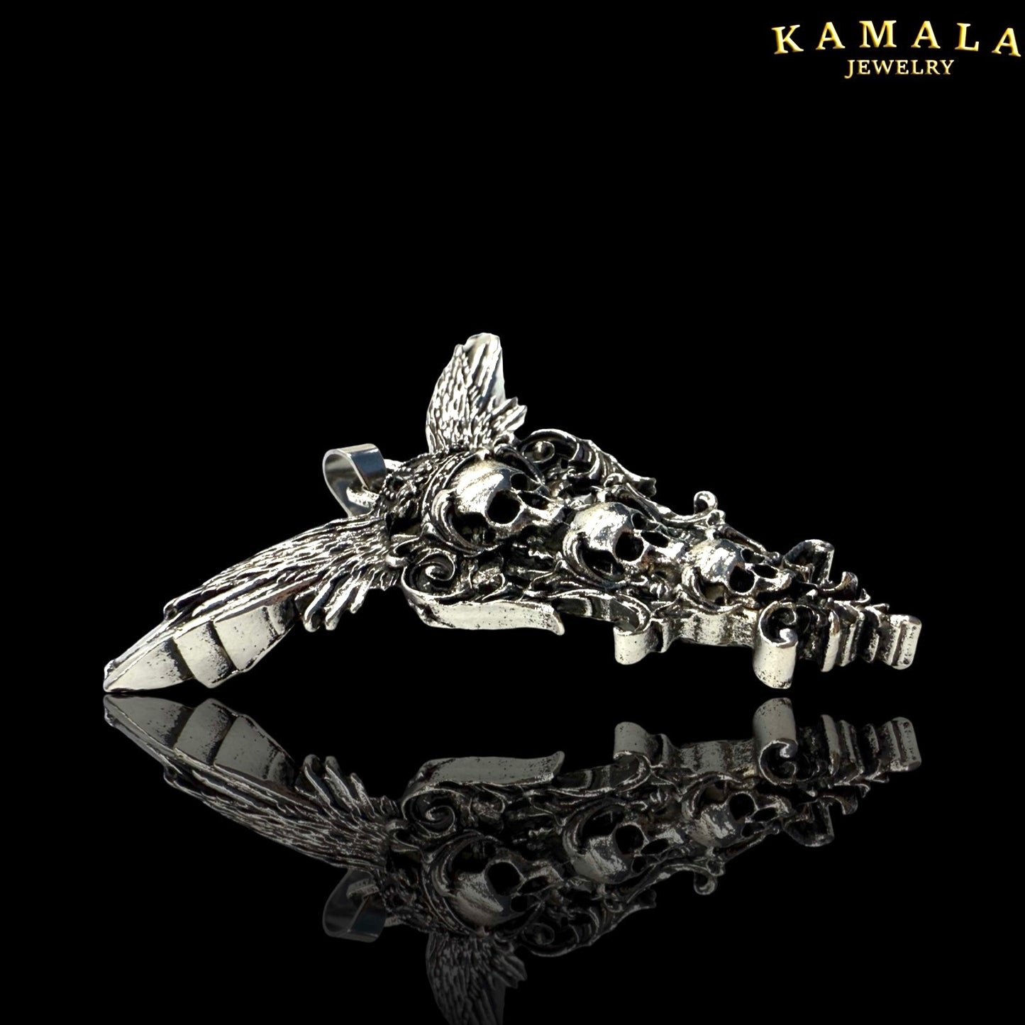 Royal Skull Wings Anhänger – Massiver Edelstahl