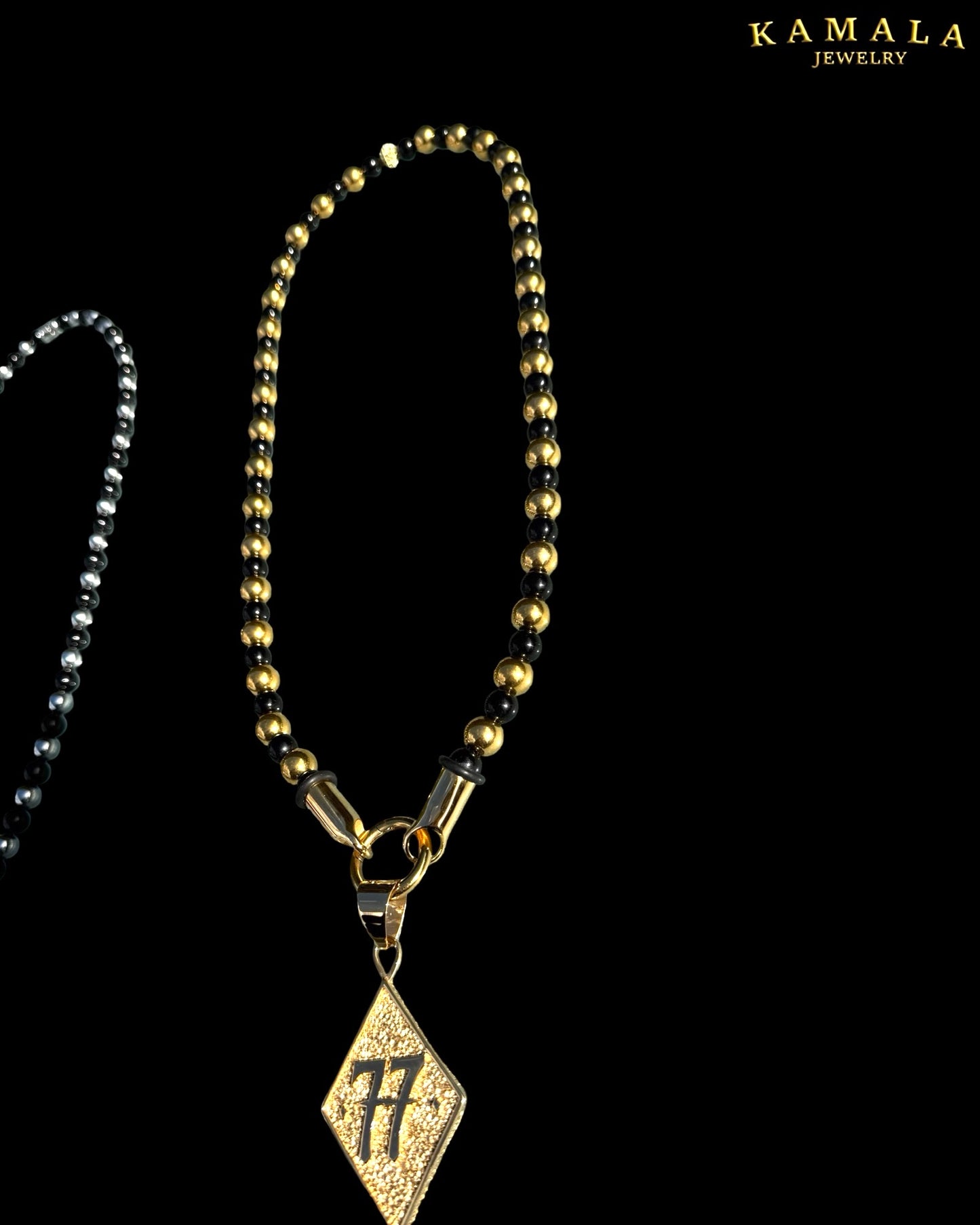 BLACK ELITE Luxury Chain – Onyx Halskette für Männer - Gold