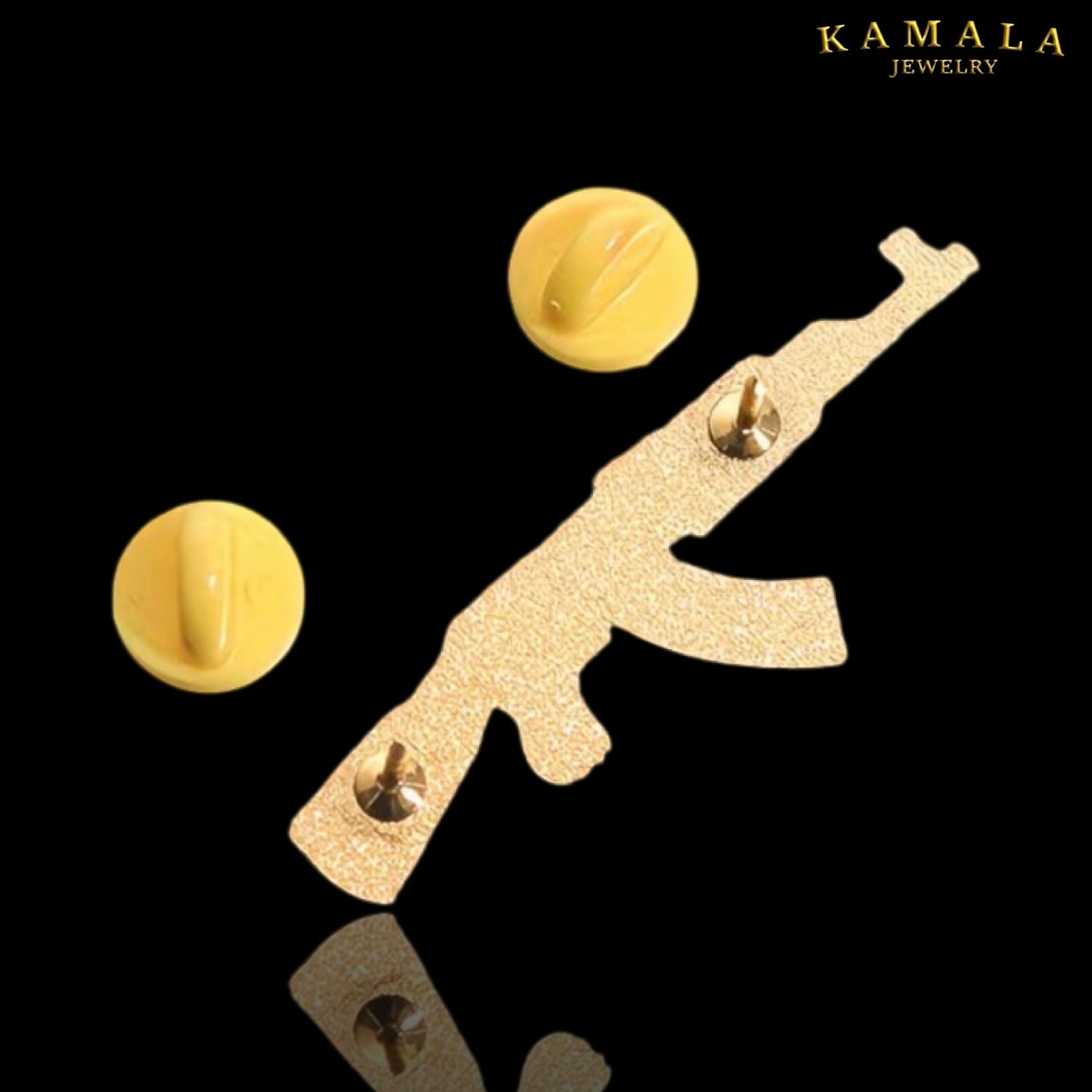 AK47 Pin – Edelstahl - Gold & Rot