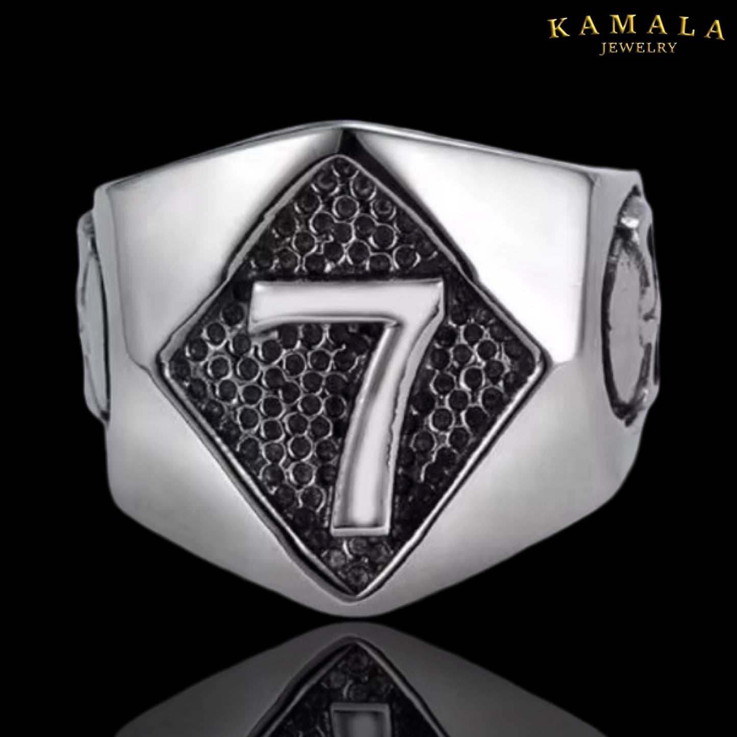 Fingerring - Edelstahl - Mit 7 - Silber
