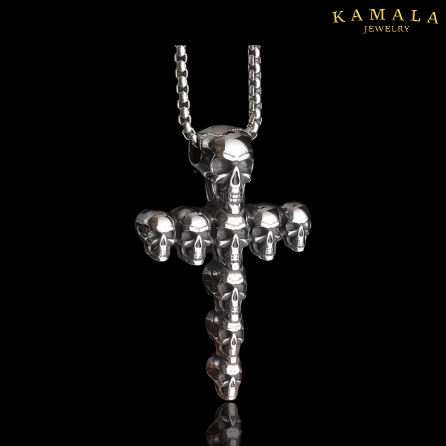Skull Cross Halskette – 60 cm Edelstahl