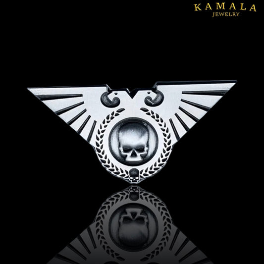 Schädel-Wings Edelstahl-Pin – 5 cm