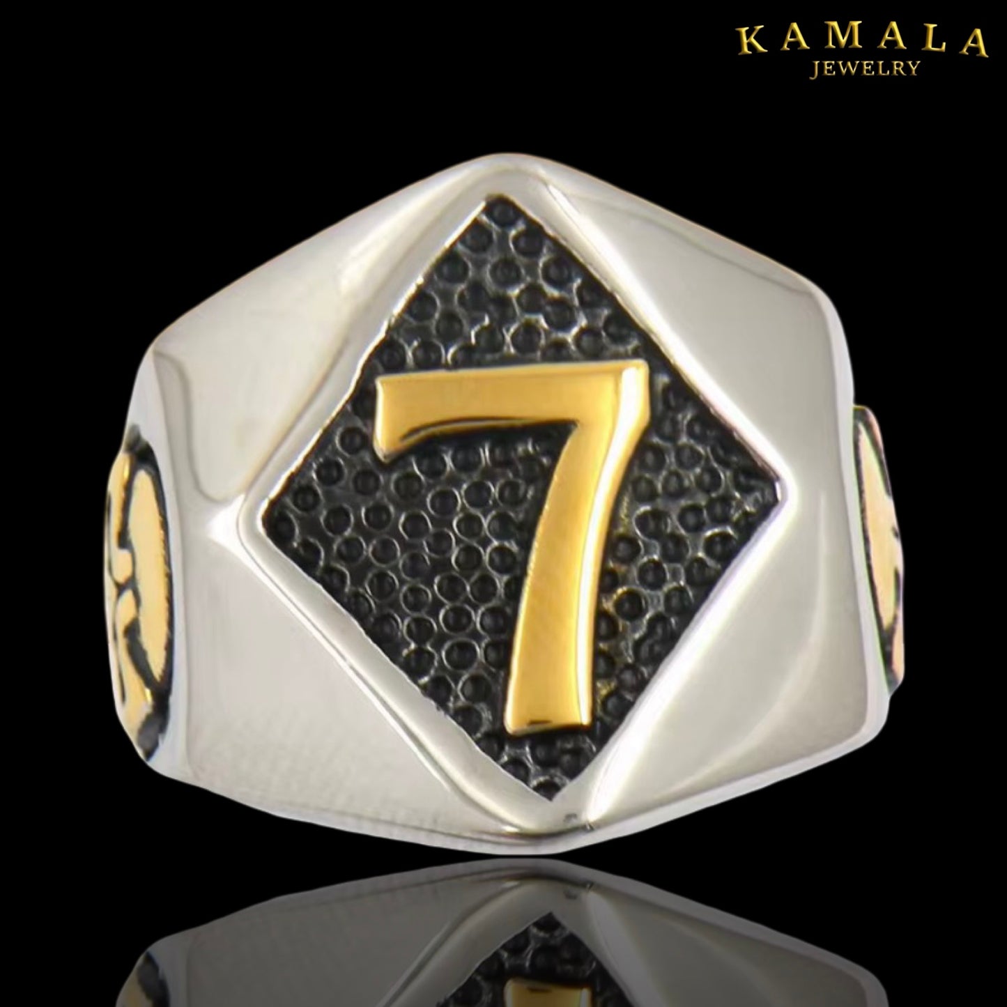 Fingerring - Edelstahl - Mit 7 - Gold