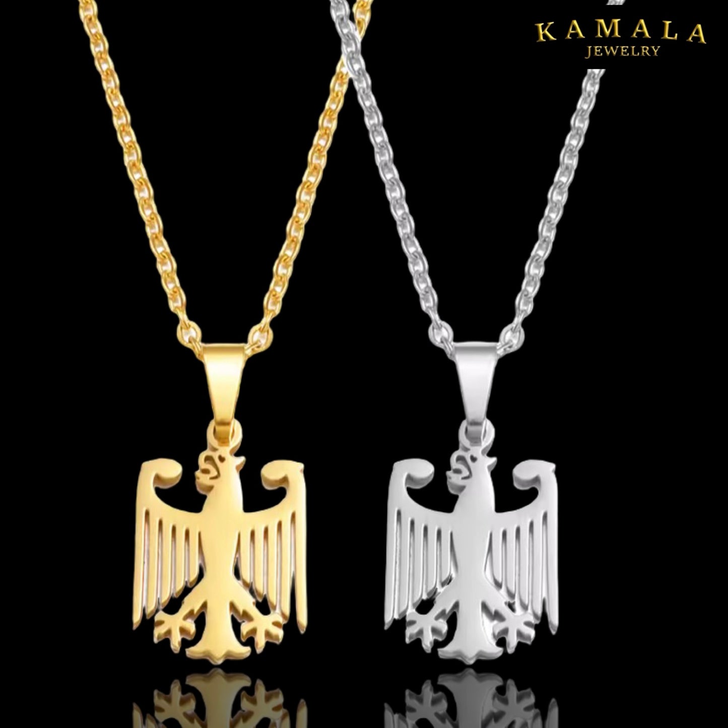 Deutscher Adler Anhänger Gold – Edelstahl 18K Vergoldet | Klein