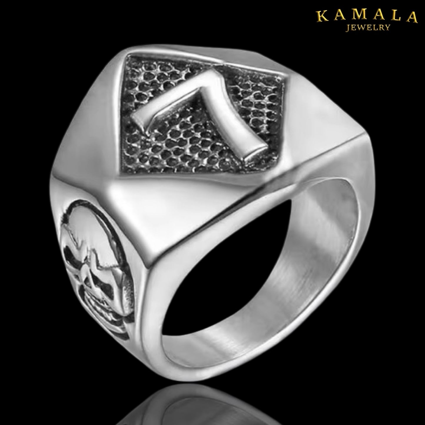 Fingerring - Edelstahl - Mit 7 - Silber