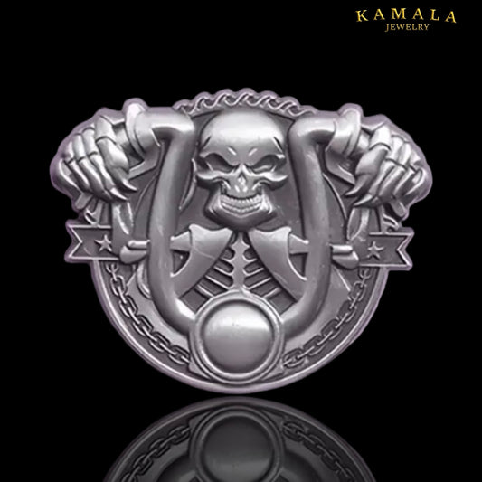 Horseshoe Reaper Pin – Biker Edition