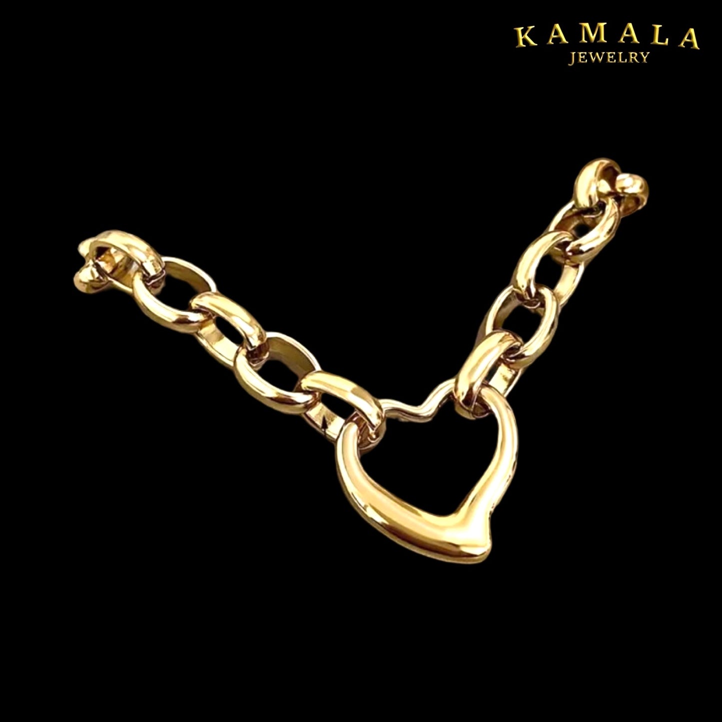 Heart Link Necklace – Edelstahl Halskette Gold