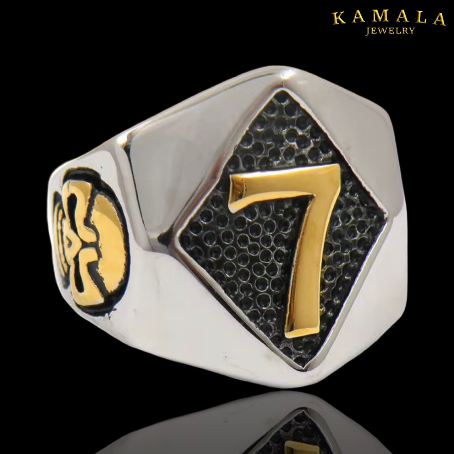 Fingerring - Edelstahl - Mit 7 - Gold