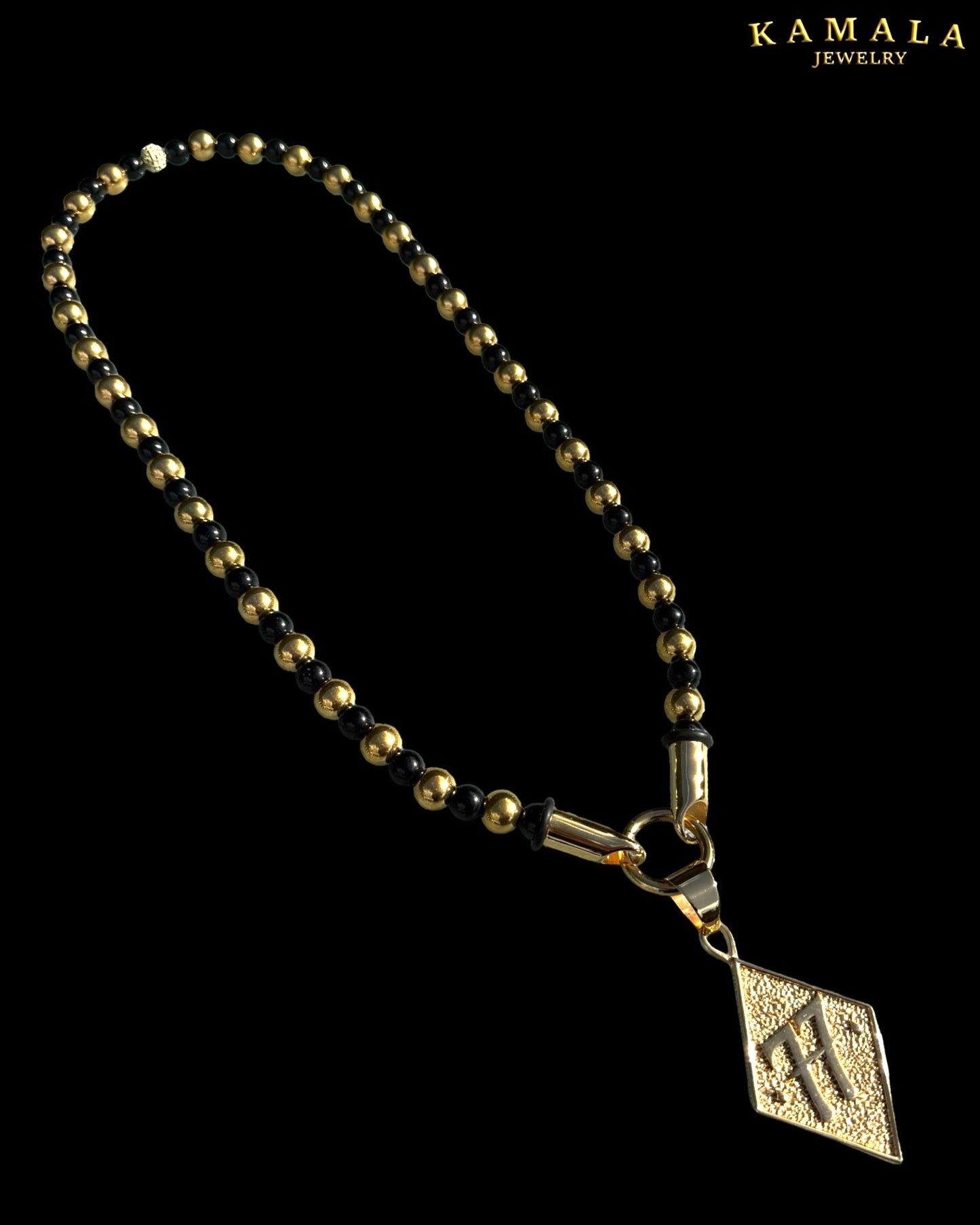 BLACK ELITE Luxury Chain – Onyx Halskette für Männer - Gold