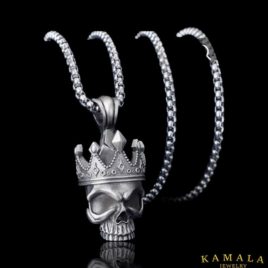 Crown Skull Halskette – Edelstahl