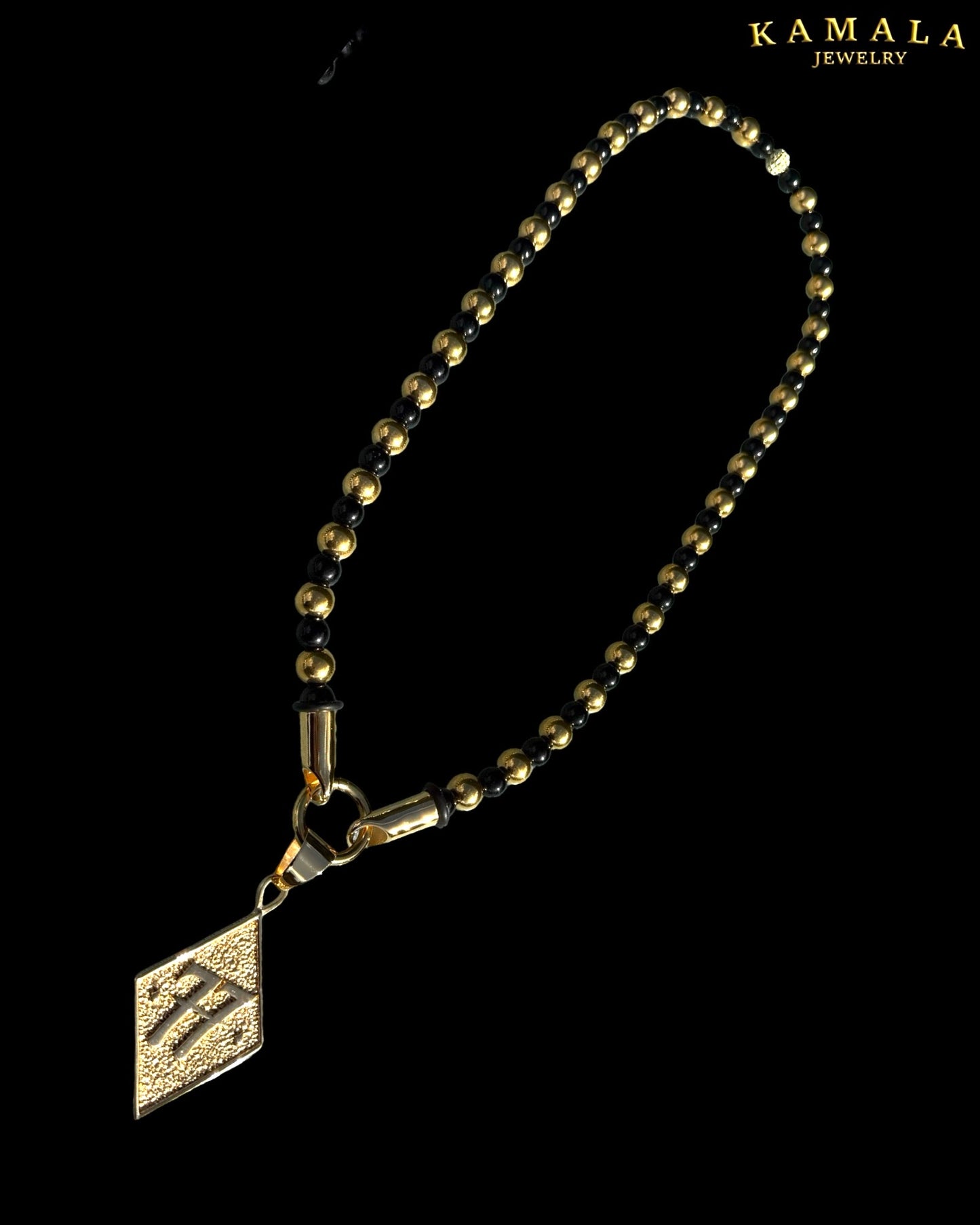 BLACK ELITE Luxury Chain – Onyx Halskette für Männer - Gold