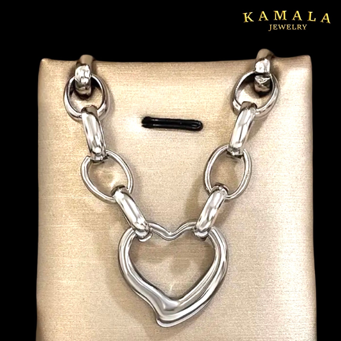 Heart Link Necklace – Edelstahl Halskette Silber