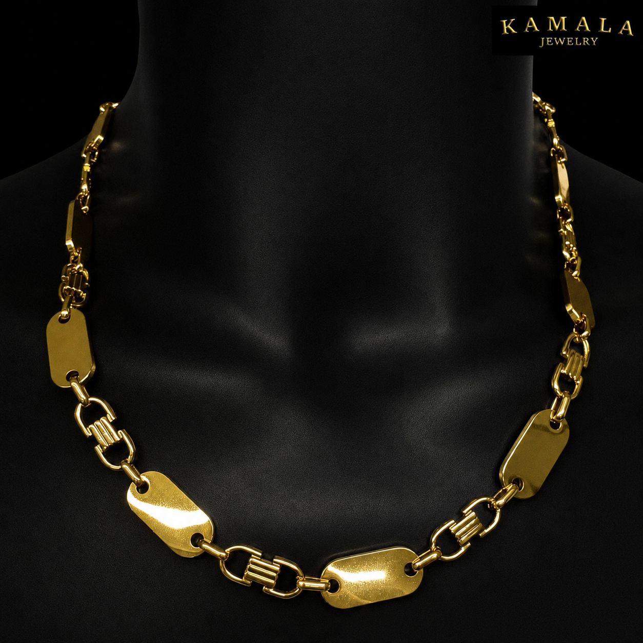 Premium Plattenkette „Imperial“ – 18 Karat vergoldeter Edelstahl