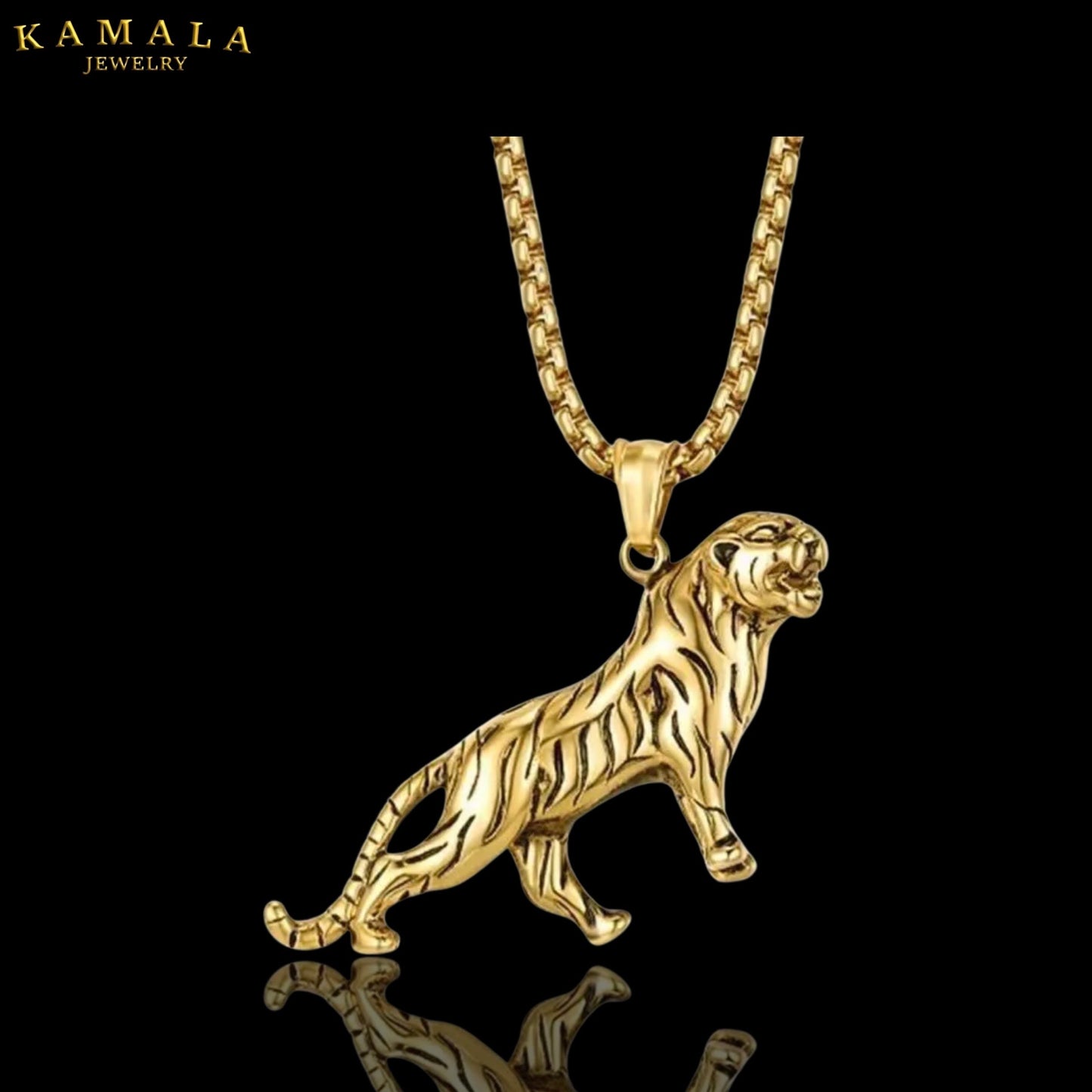 Halskette mit Tiger - Gold