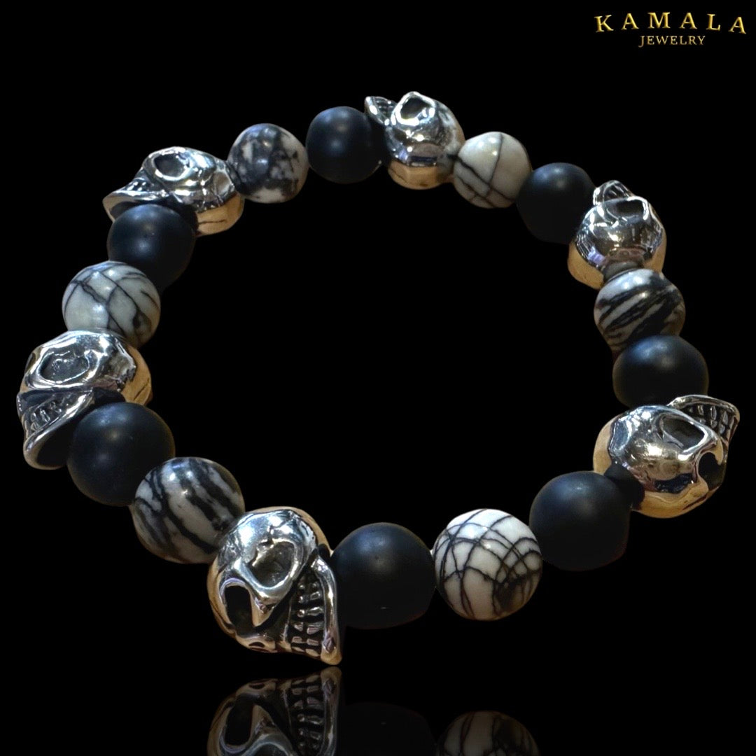 Omerta Armband - Zebra Jaspis - mit Silber