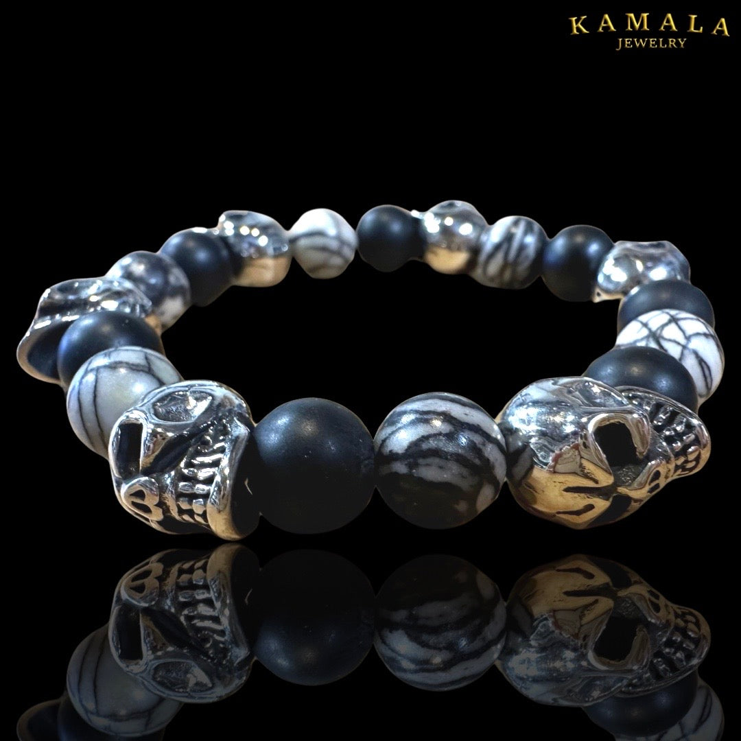 Omerta Armband - Zebra Jaspis - mit Silber