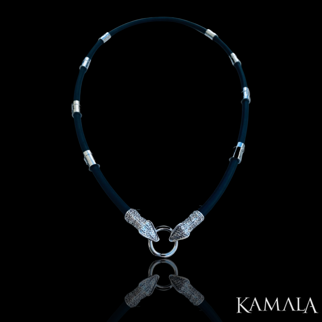 Halskette aus Gummi Kautschuk - Gambino Silber Snake