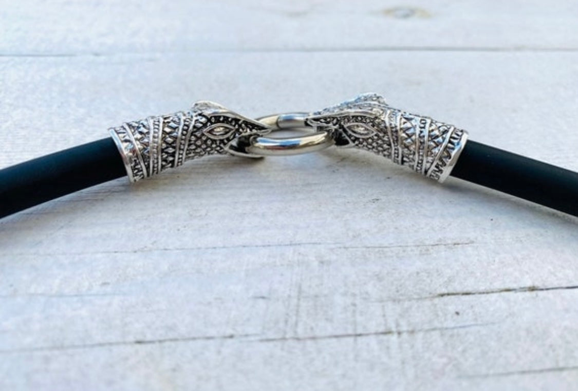 Halskette aus Gummi Kautschuk - Gambino Silber Snake