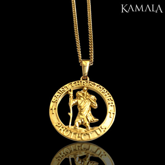 Halskette mit Saint Christopher - Gold