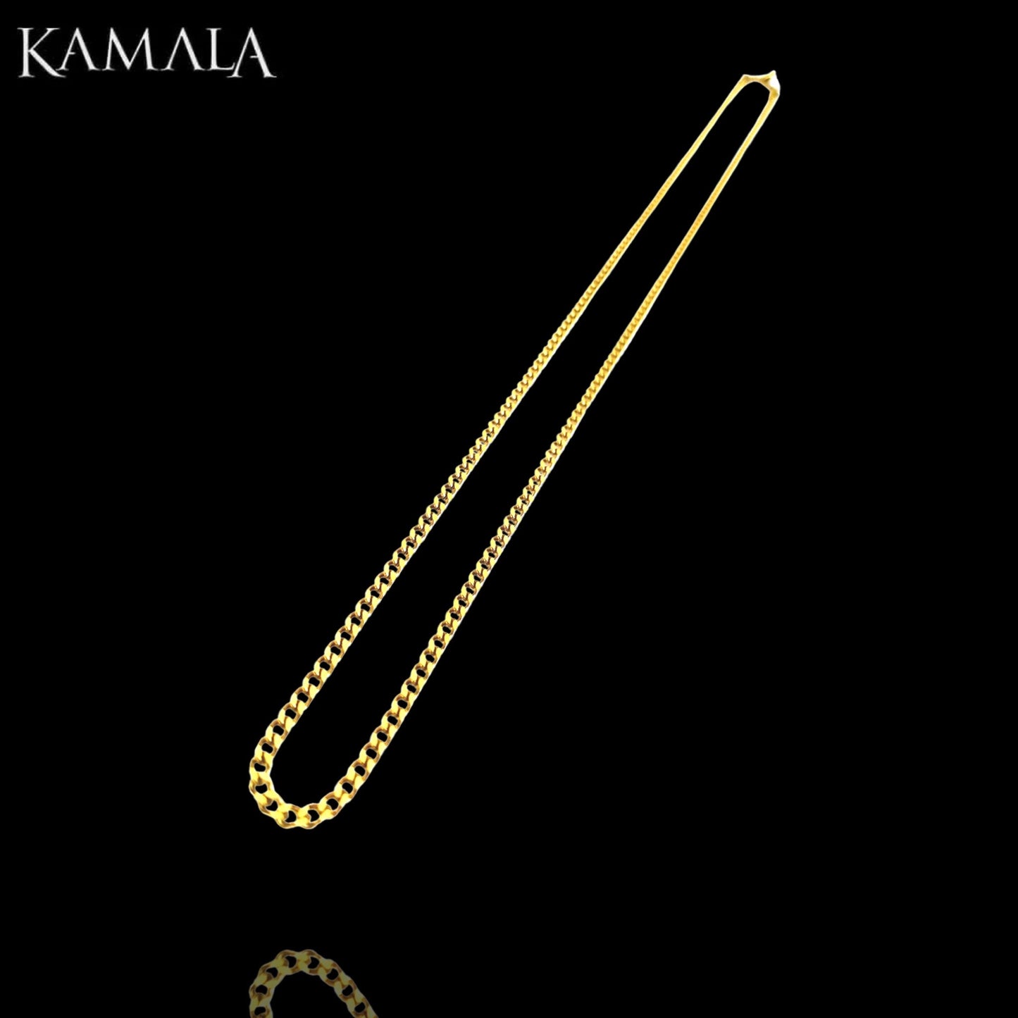 Halskette - Edelstahl mit Gold - Curb Link