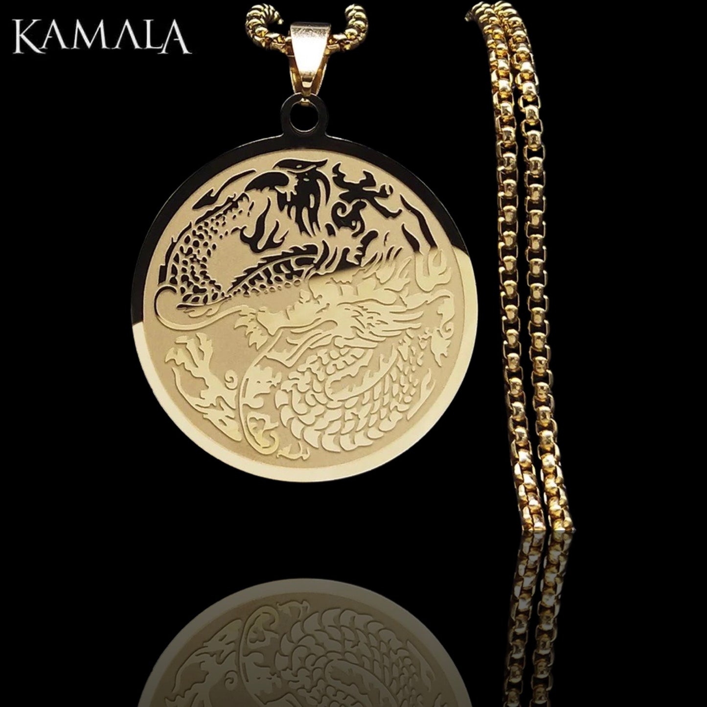 Halskette mit Chinesischer Drache - Gold