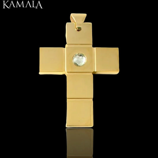 Grosses Goldenes Kreuz aus Edelstahl