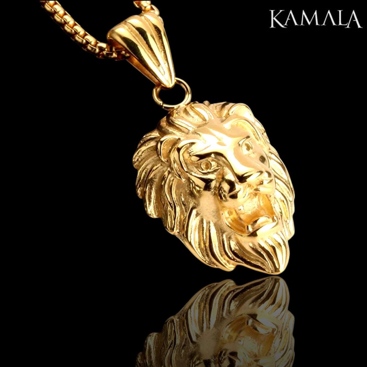 Halskette mit Löwe - Gold