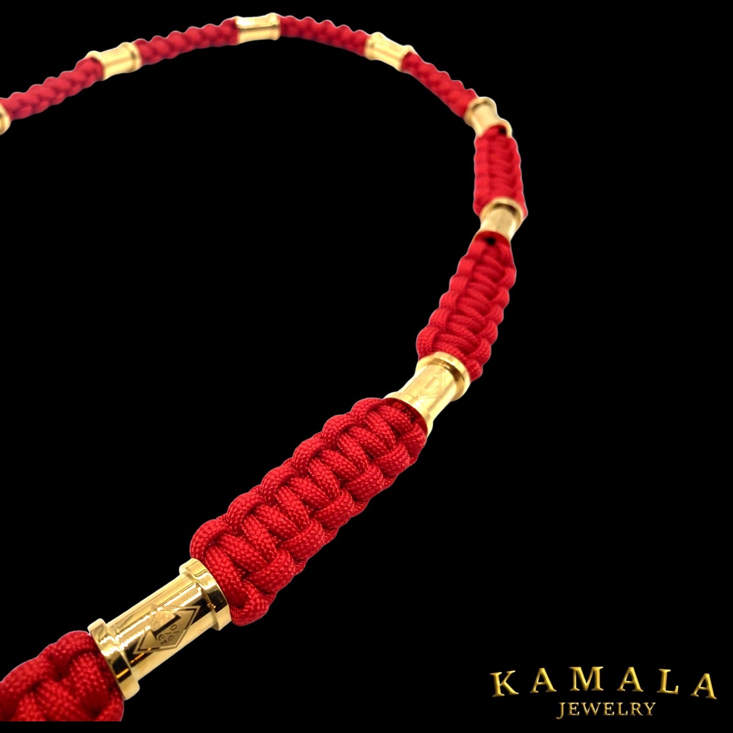 Madmax Halskette - Rot mit 1%er Hülsen in Gold