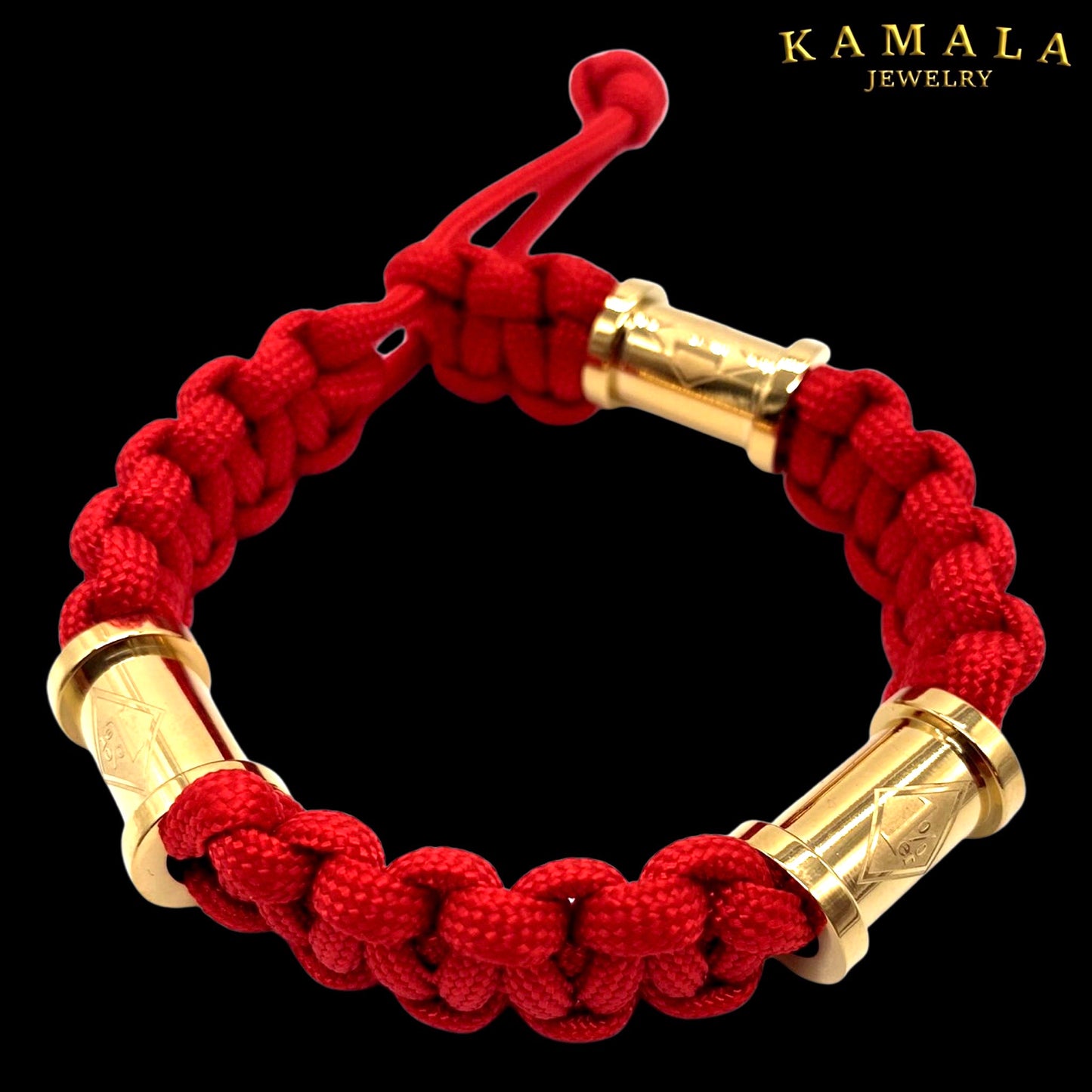 Madmax Armband - Rot mit 1%er Perlen in Gold
